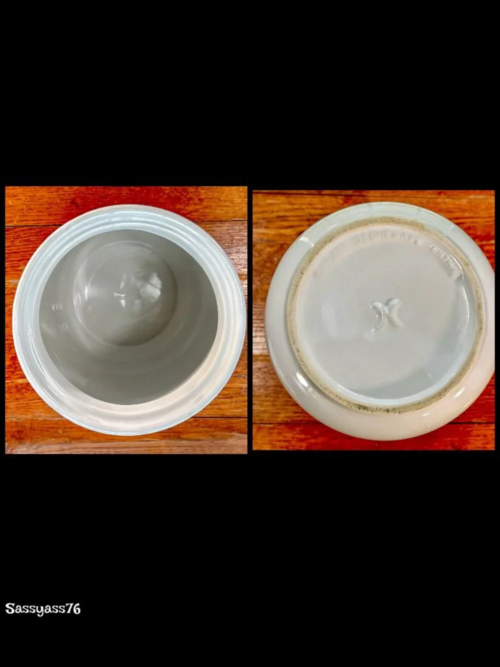 🆕VTG▪️NEWCOR STONEWARE▪️2 Cream Heavy Glazed Ceramic Lidded Kitchen Canisters